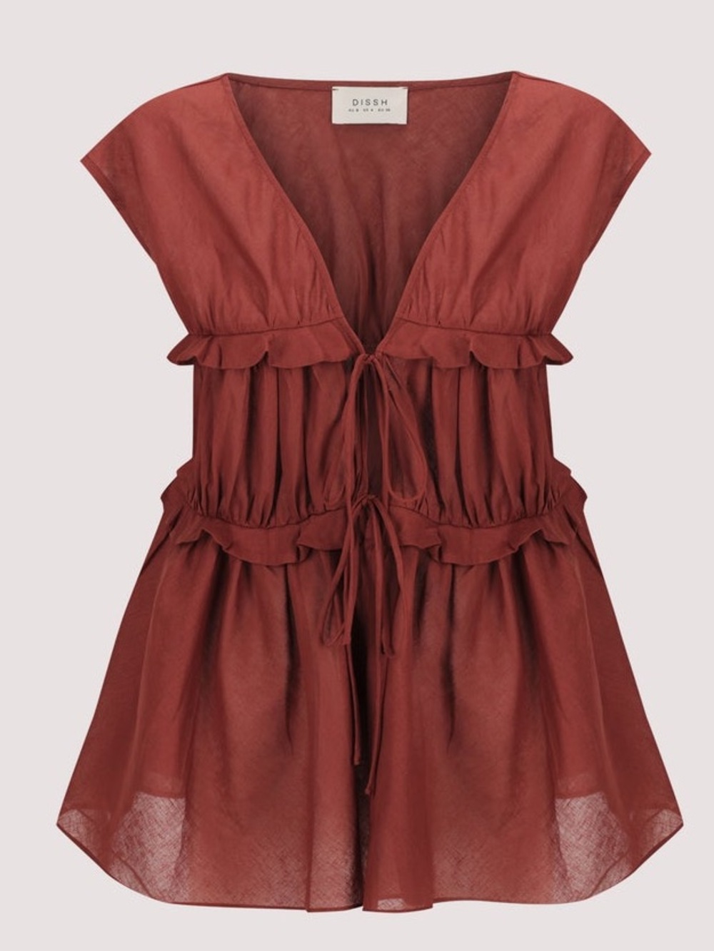DISSH Quinn Sahara Linen Ruffle Top Sz. 4